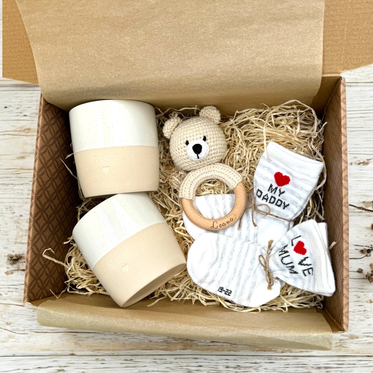 Geschenk für frischgebackene Eltern und Baby