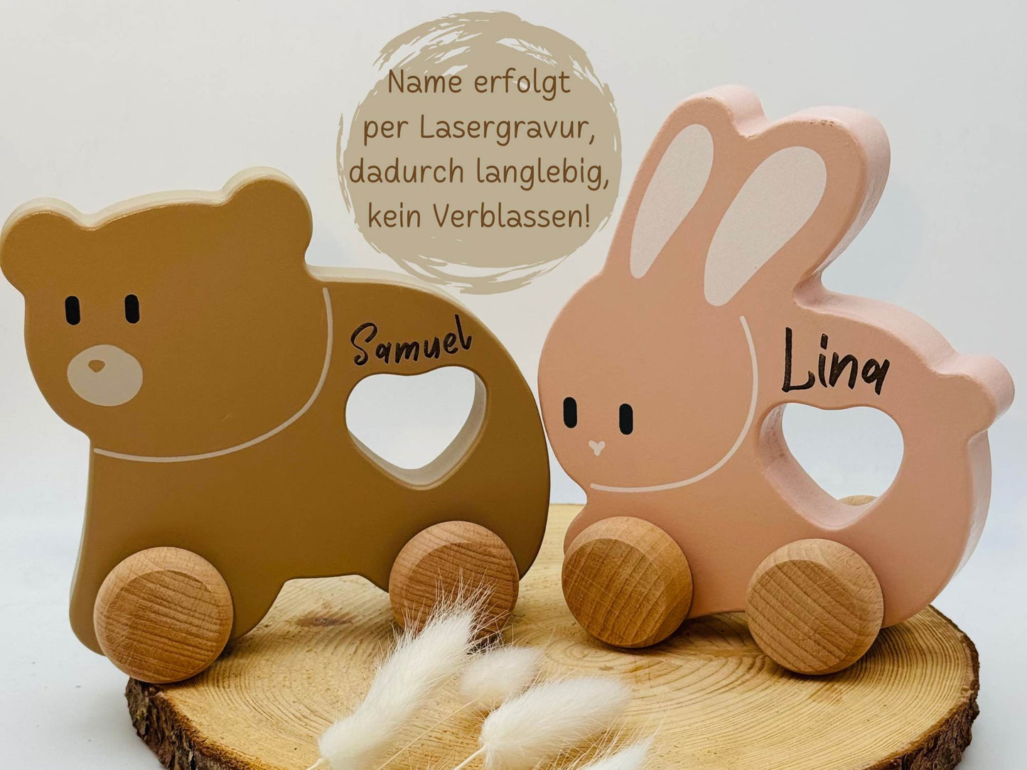 Holzauto im Tierdesign, Holzspielzeug Kinder