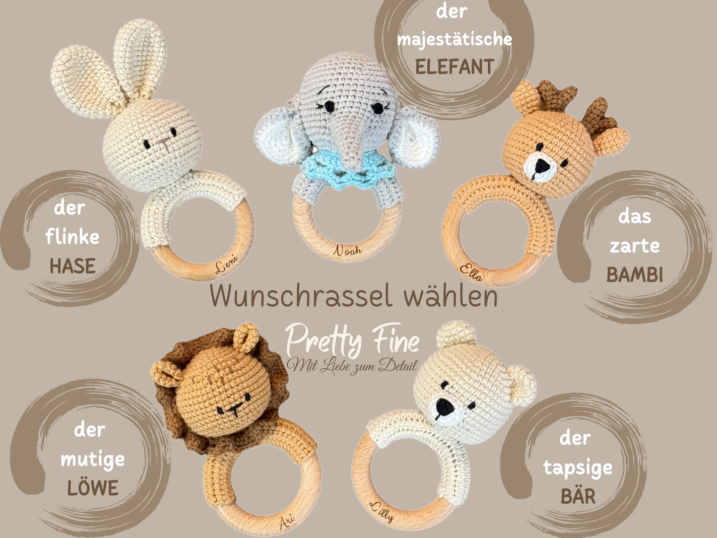 Rassel mit Namensgravur