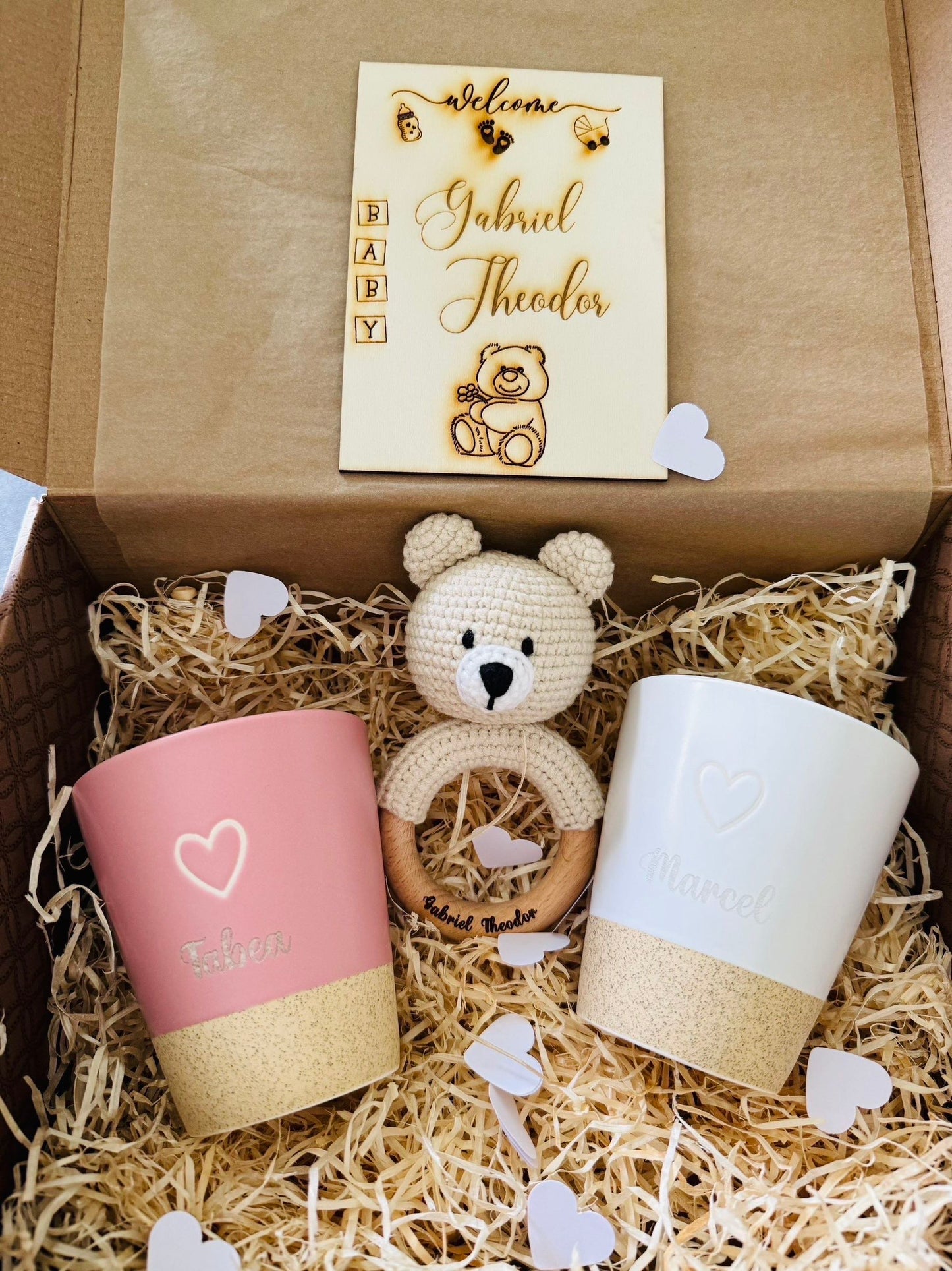 Geschenk zur Geburt für Eltern und Baby