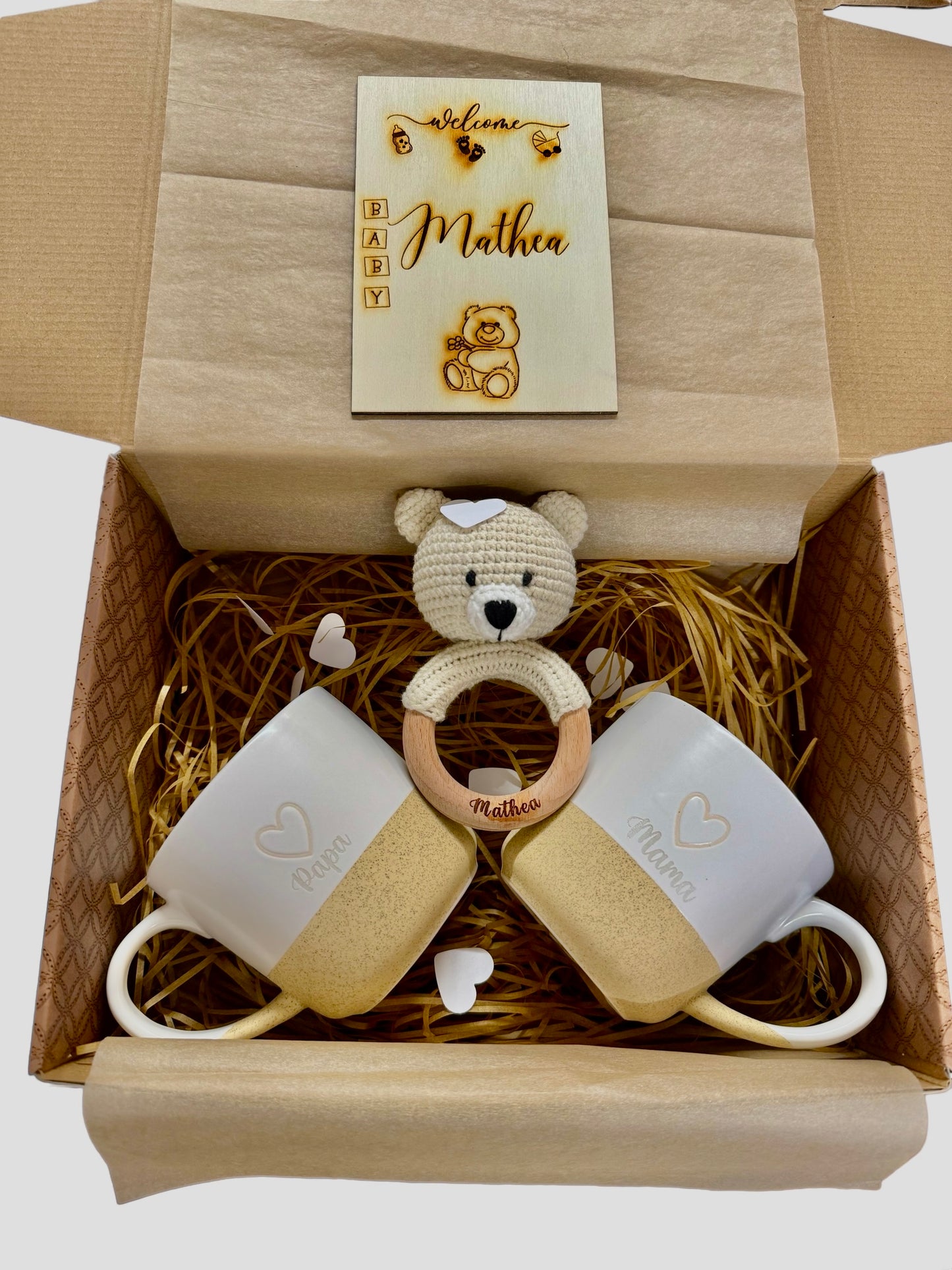 Geschenk zur Geburt für Eltern und Baby